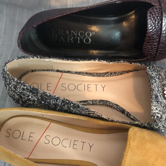 SOLE SOCIETY 3 casual & dressy kitten heels & flat loafers w/pointed toe SZ 6 - Picture 10 of 15